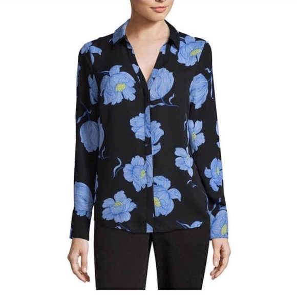Worthington Tops - Worthington Black Floral Blouse Sz Petite XL NWT